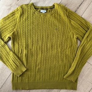 Izod Green Crew Neck Sweater Cable Knit Size XL